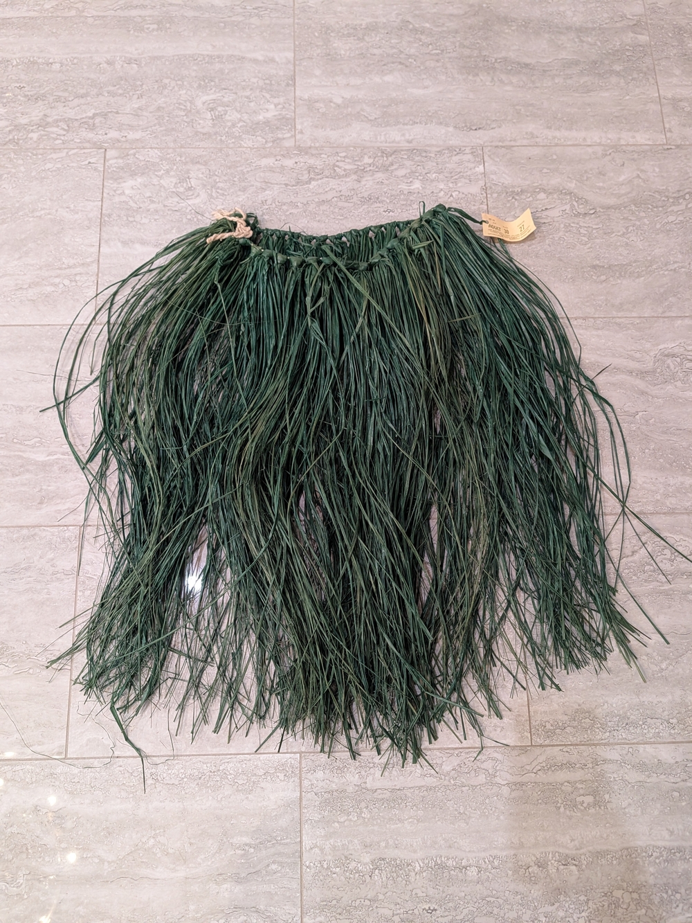 Vintage 1980 Lanakila Crafts Hawaii Hula Grass Skirt Raffia Adult Green 30 Inch